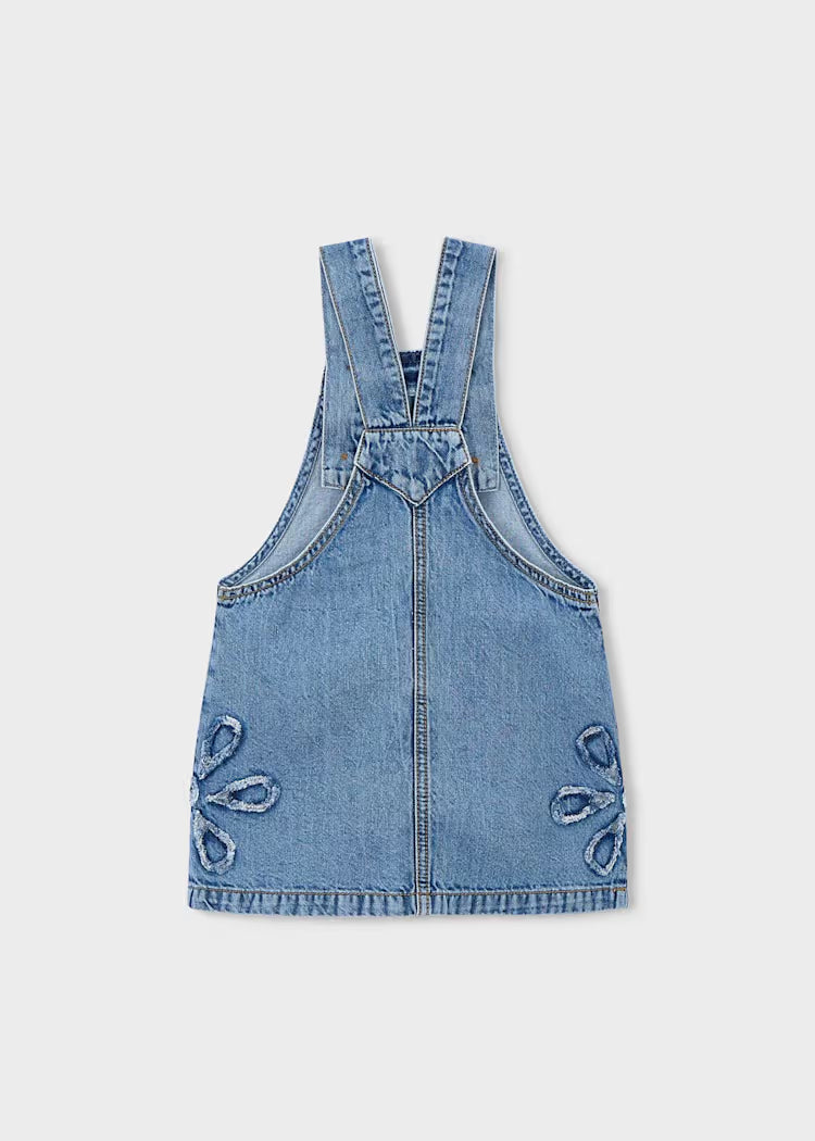 Saia peito denim fluido menina