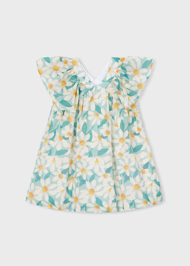 Vestido Cerimonia Estampado Flores Menina Lago