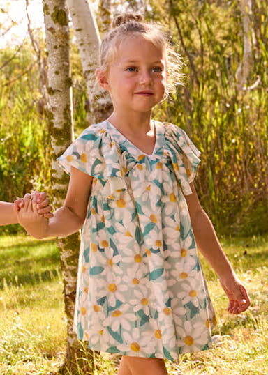 Vestido Cerimonia Estampado Flores Menina Lago