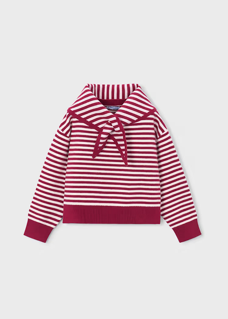 Camisola com lenço riscas menina