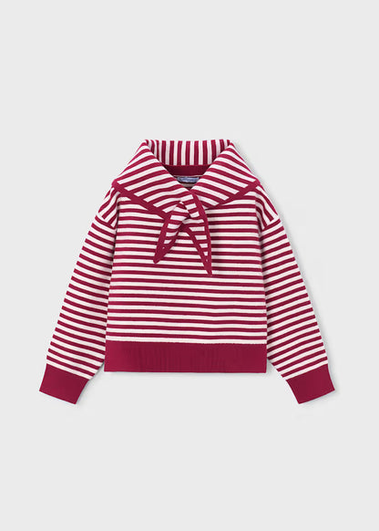 Camisola com lenço riscas menina
