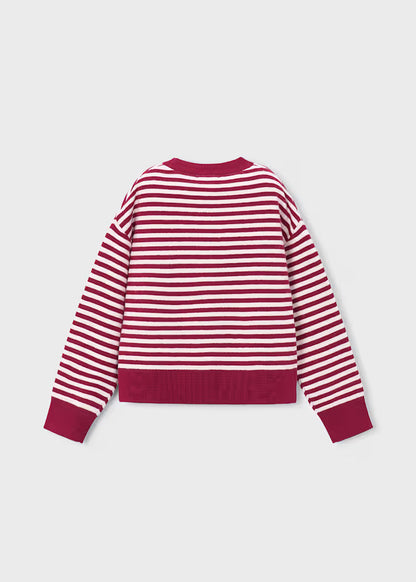 Camisola com lenço riscas menina