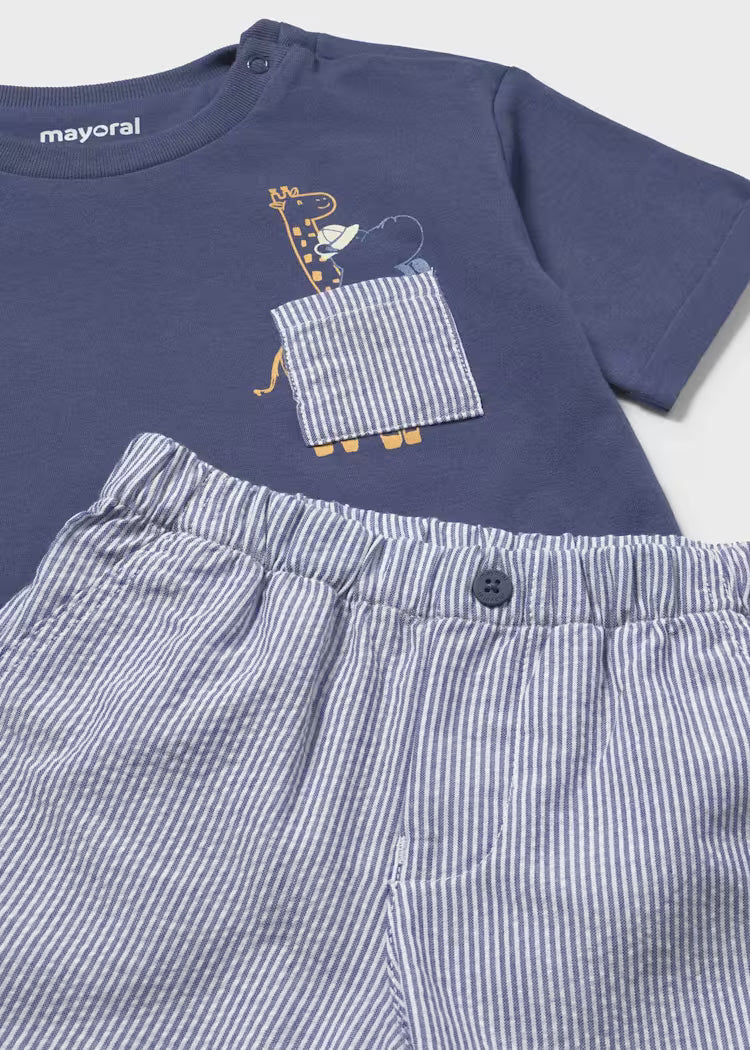 Conjunto bermuda e t-shirt bebé