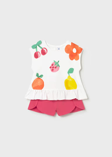 Conjunto Calcao E T-Shirt Bebe Hibisco