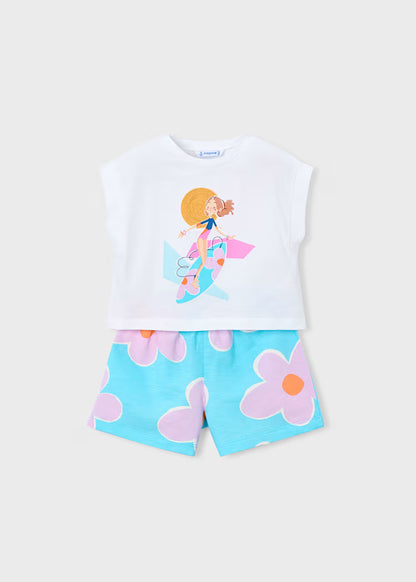 Conjunto calção e t-shirt menina