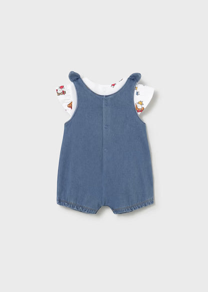 Conjunto jardineira e t-shirt recém nascida