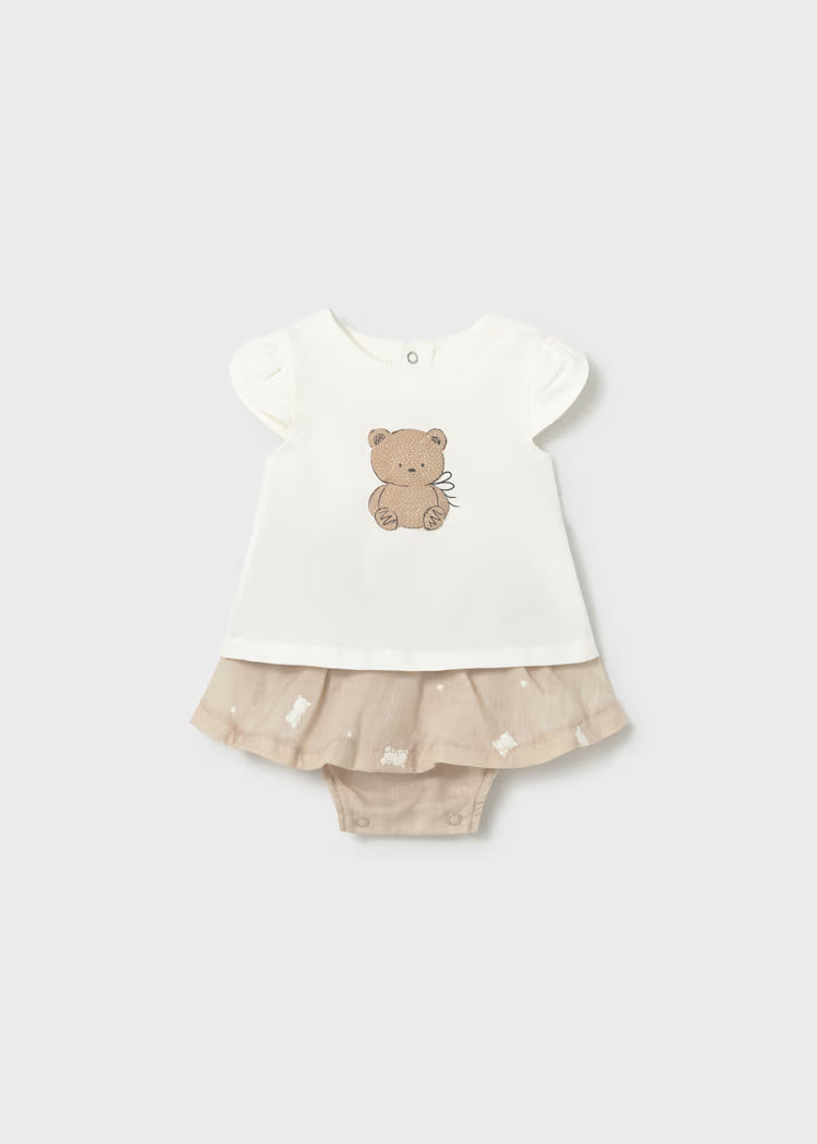 Conjunto saia e t-shirt ursinho recém nascida