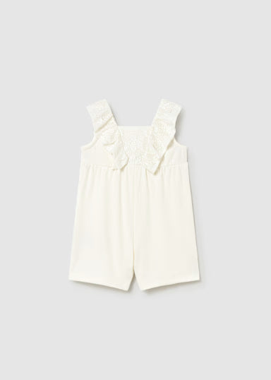 Macacao Curto Croche Bebe Cru