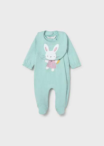 Pijama comprido com babete recém nascida