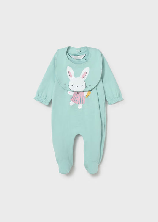 Pijama comprido com babete recém nascida