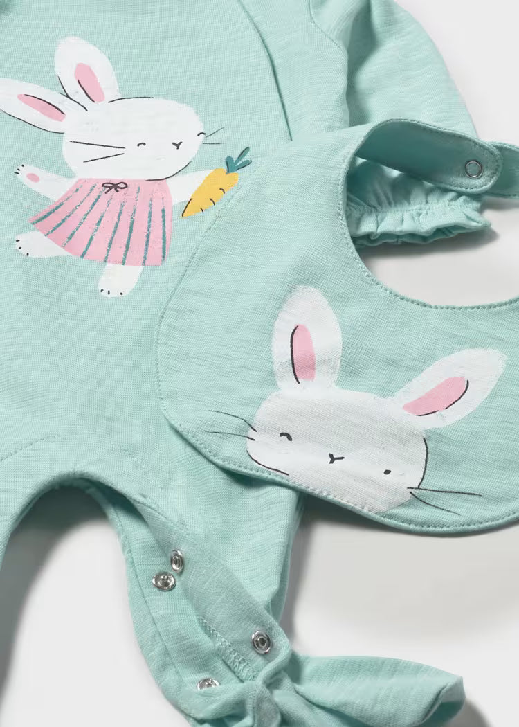 Pijama comprido com babete recém nascida