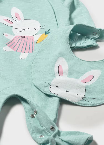 Pijama comprido com babete recém nascida