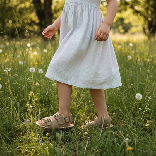 Sandália Barefoot em pele caqui (1126025)