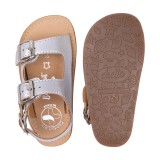 Sandália Barefoot em pele prateadas (1126025)