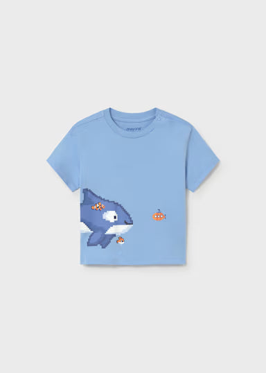T-Shirt Serigrafia Bebe Celeste