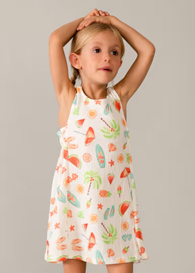 Vestido Fluido Menina Abobora