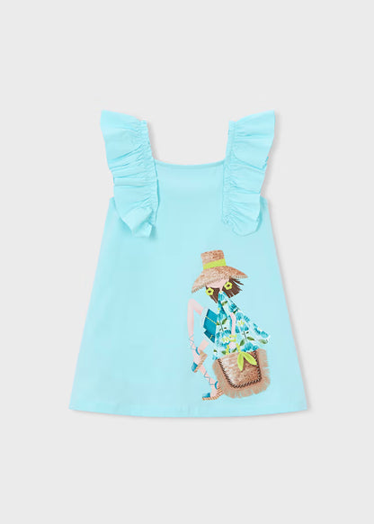 Vestido folhos menina