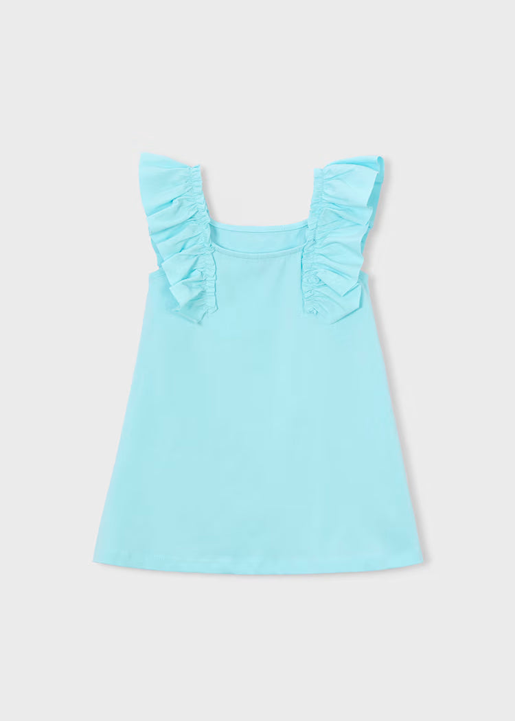 Vestido folhos menina